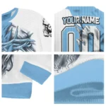 Manchester City Sweater Personalized Jesus Tear Sky Blue White Best Selling