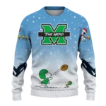 Marshall Thundering Herd Sweater Custom Winter Football Snoopy Blue White Best Selling