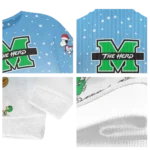 Marshall Thundering Herd Sweater Custom Winter Football Snoopy Blue White Best Selling
