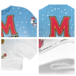 Maryland Terrapins Sweater Customized Winter Football Snoopy Blue White Best Selling
