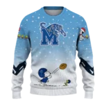 Memphis Tigers Sweater Custom Winter Football Snoopy Blue White Best Selling