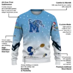 Memphis Tigers Sweater Custom Winter Football Snoopy Blue White Best Selling