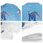 Memphis Tigers Sweater Custom Winter Football Snoopy Blue White Best Selling