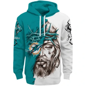 Miami Dolphins Hoodie Custom Jesus Tear Aqua Best Selling