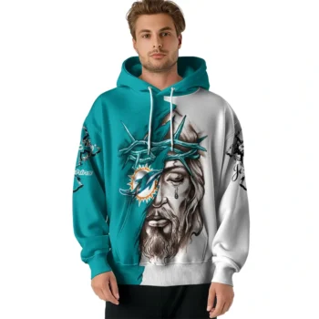 Miami Dolphins Hoodie Custom Jesus Tear Aqua Latest Model