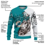 Miami Dolphins Sweater Custom Jesus Tear Aqua White Best Selling