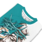 Miami Dolphins Sweater Custom Jesus Tear Aqua White Best Selling