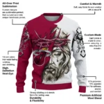 Miami Heat Sweater Customized Jesus Tear Red White Best Selling
