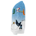Miami Hurricanes Sweater Customized Winter Football Snoopy Blue White Best Selling