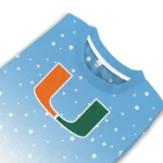 Miami Hurricanes Sweater Customized Winter Football Snoopy Blue White Best Selling