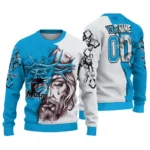 Miami Marlins Sweater Custom Jesus Tear Blue White Best Selling