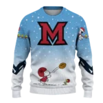 Miami Redhawks Sweater Customized Winter Football Snoopy Blue White Best Selling
