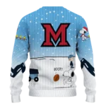 Miami Redhawks Sweater Customized Winter Football Snoopy Blue White Best Selling