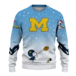 Michigan Wolverines Sweater Custom Winter Football Snoopy Blue White Best Selling