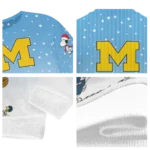 Michigan Wolverines Sweater Custom Winter Football Snoopy Blue White Best Selling
