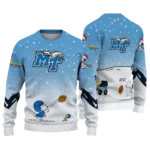 Middle Tennessee Blue Raiders Sweater Custom Winter Football Snoopy Blue White Best Selling