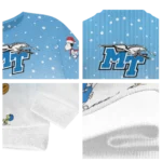 Middle Tennessee Blue Raiders Sweater Custom Winter Football Snoopy Blue White Best Selling