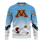 Minnesota Golden Gophers Sweater Customized Winter Football Snoopy Blue White Best Selling