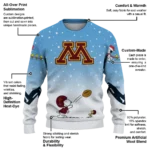 Minnesota Golden Gophers Sweater Customized Winter Football Snoopy Blue White Best Selling