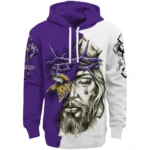 Minnesota Vikings Hoodie Customized Jesus Tear Purple Best Selling