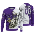 Minnesota Vikings Sweater Customized Jesus Tear Purple White Best Selling