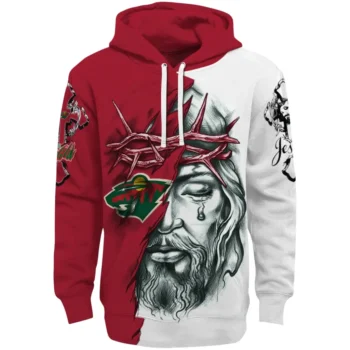 Minnesota Wild Hoodie Custom Jesus Tear Red Best Selling