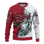 Minnesota Wild Sweater Custom Jesus Tear Red White Best Selling