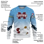 Mississippi State Bulldogs Sweater Customized Winter Football Snoopy Blue White Best Selling