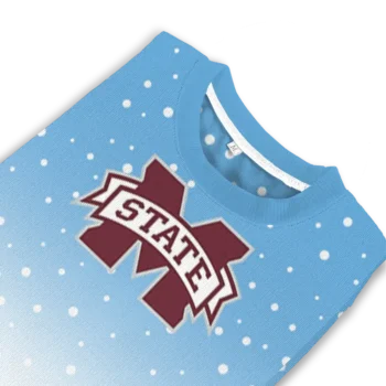 Mississippi State Bulldogs Sweater Customized Winter Football Snoopy Blue White Top Rated