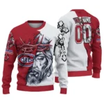 Montreal Canadiens Sweater Customized Jesus Tear Red White Best Selling