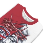 Montreal Canadiens Sweater Customized Jesus Tear Red White Best Selling