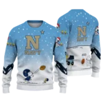 Navy Midshipmen Sweater Customized Winter Football Snoopy Blue White Best Selling