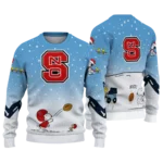 Nc State Wolfpack Sweater Personalized Winter Football Snoopy Blue White Best Selling