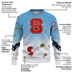 Nc State Wolfpack Sweater Personalized Winter Football Snoopy Blue White Best Selling