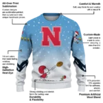 Nebraska Cornhuskers Sweater Custom Winter Football Snoopy Blue White Best Selling