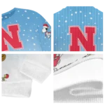 Nebraska Cornhuskers Sweater Custom Winter Football Snoopy Blue White Best Selling