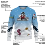 New Mexico State Aggies Sweater Personalized Winter Football Snoopy Blue White Best Selling