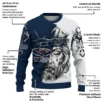 New Orleans Pelicans Sweater Custom Jesus Tear Navy White Best Selling