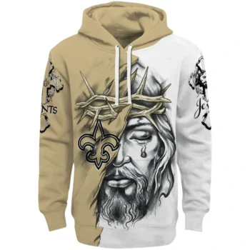 New Orleans Saints Hoodie Custom Jesus Tear Gold Best Selling