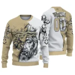 New Orleans Saints Sweater Custom Jesus Tear Gold White Best Selling