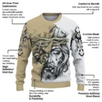 New Orleans Saints Sweater Custom Jesus Tear Gold White Best Selling