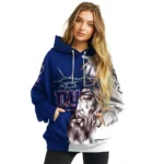 New York Giants Hoodie Customized Jesus Tear Blue Best Selling