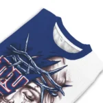 New York Giants Sweater Customized Jesus Tear Blue White Best Selling