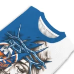 New York Islanders Sweater Customized Jesus Tear Blue White Best Selling