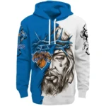 New York Knicks Hoodie Customized Jesus Tear Blue Best Selling