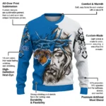 New York Knicks Sweater Customized Jesus Tear Blue White Best Selling