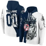 New York Yankees Hoodie Customized Jesus Tear Navy Best Selling