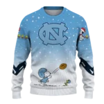 North Carolina Tar Heels Sweater Customized Winter Football Snoopy Blue White Best Selling