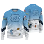 North Carolina Tar Heels Sweater Customized Winter Football Snoopy Blue White Best Selling