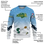 North Dakota State Bison Sweater Personalized Winter Football Snoopy Blue White Best Selling